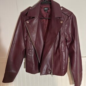INC Plum Leather Jacket